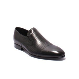 ROBERTO SERPENTINI 20942 Black Laser Cut Leather Classic Shoes